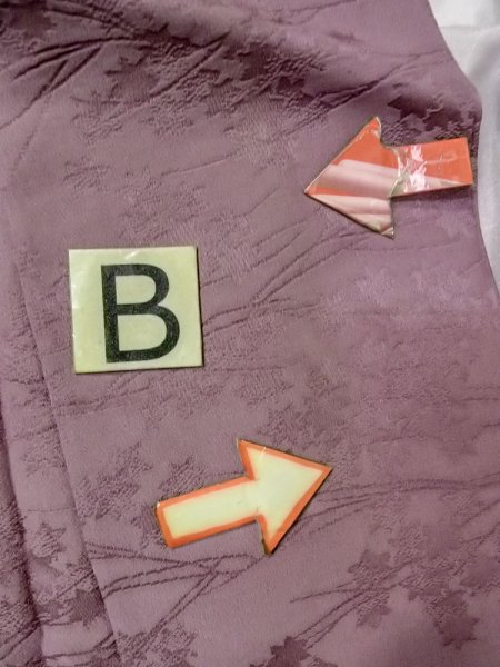 画像15: O0117L 女性用色無地  シルク(正絹) 淡い灰色がかった紫色,  【中古】【USED】【リサイクル】 ★★★☆☆【O0117L】 (15)