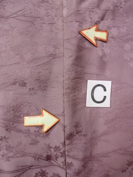 画像16: O0117L 女性用色無地  シルク(正絹) 淡い灰色がかった紫色,  【中古】【USED】【リサイクル】 ★★★☆☆【O0117L】 (16)