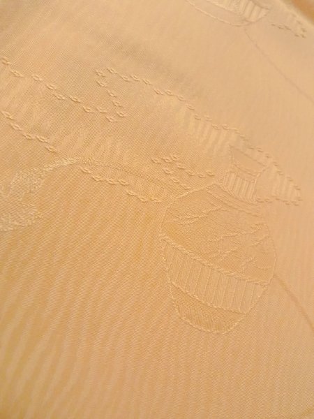 画像9: O0117M 女性用色無地  シルク(正絹) 薄い橙色,  【中古】【USED】【リサイクル】 ★★★☆☆【O0117M】 (9)