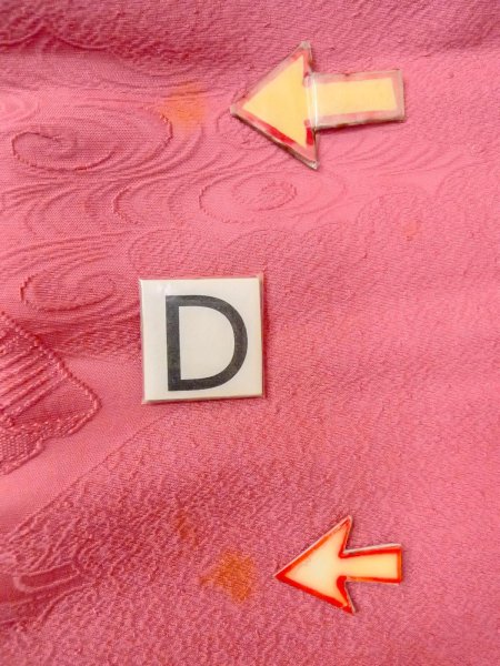 画像17: O0117N 女性用色無地  シルク(正絹) 桃色,  【中古】【USED】【リサイクル】 ★★★☆☆【O0117N】 (17)