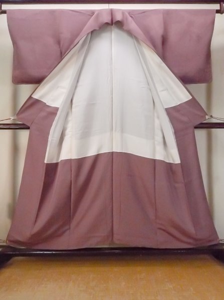 画像2: O0117P 女性用色無地  シルク(正絹) 灰色がかった紫色,  【中古】【USED】【リサイクル】 ★★★☆☆【O0117P】 (2)