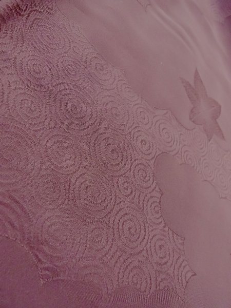 画像9: O0117P 女性用色無地  シルク(正絹) 灰色がかった紫色,  【中古】【USED】【リサイクル】 ★★★☆☆【O0117P】 (9)