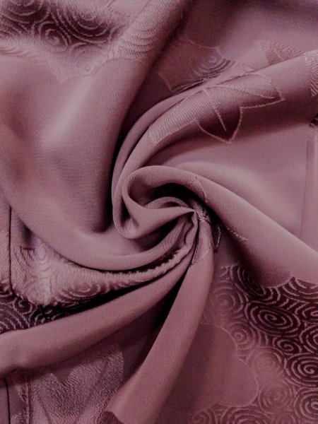 画像12: O0117P 女性用色無地  シルク(正絹) 灰色がかった紫色,  【中古】【USED】【リサイクル】 ★★★☆☆【O0117P】 (12)