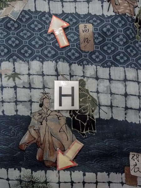 画像21: O0124A 男性用襦袢  ウール 藍, 松/松葉 【中古】【USED】【リサイクル】 ★☆☆☆☆【O0124A】 (21)