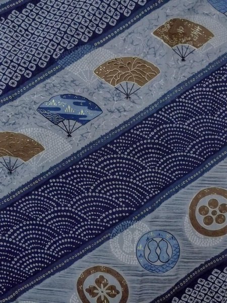 画像3: O0124B 男性用襦袢  ウール 藍, 青海波 【中古】【USED】【リサイクル】 ★☆☆☆☆【O0124B】 (3)