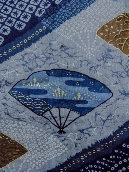 画像4: O0124B 男性用襦袢  ウール 藍, 青海波 【中古】【USED】【リサイクル】 ★☆☆☆☆【O0124B】 (4)