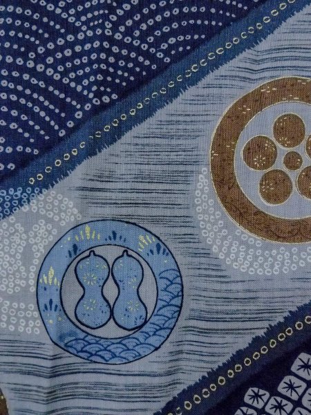 画像5: O0124B 男性用襦袢  ウール 藍, 青海波 【中古】【USED】【リサイクル】 ★☆☆☆☆【O0124B】 (5)