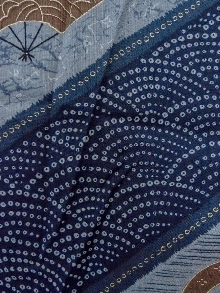 画像6: O0124B 男性用襦袢  ウール 藍, 青海波 【中古】【USED】【リサイクル】 ★☆☆☆☆【O0124B】 (6)