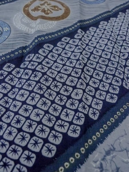 画像8: O0124B 男性用襦袢  ウール 藍, 青海波 【中古】【USED】【リサイクル】 ★☆☆☆☆【O0124B】 (8)