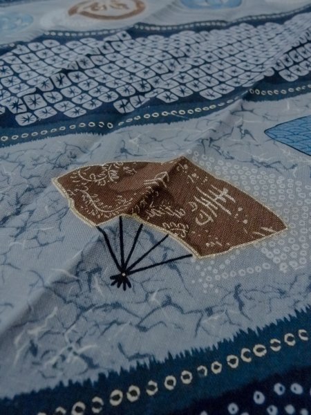 画像9: O0124B 男性用襦袢  ウール 藍, 青海波 【中古】【USED】【リサイクル】 ★☆☆☆☆【O0124B】 (9)