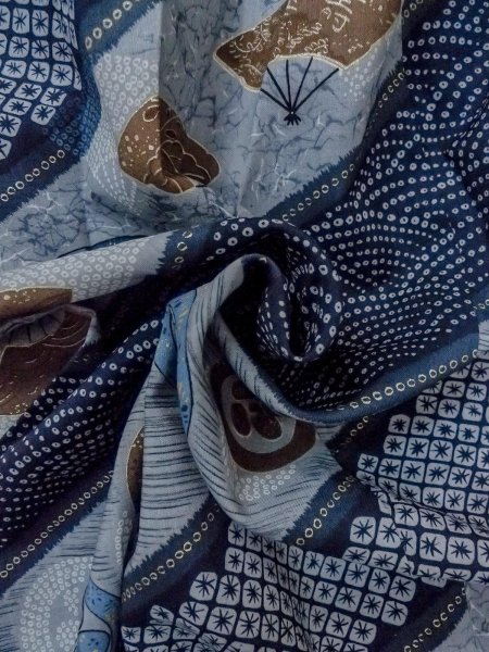 画像11: O0124B 男性用襦袢  ウール 藍, 青海波 【中古】【USED】【リサイクル】 ★☆☆☆☆【O0124B】 (11)