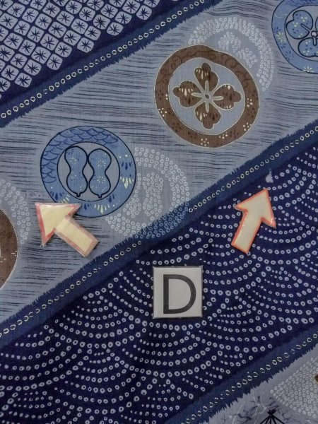 画像16: O0124B 男性用襦袢  ウール 藍, 青海波 【中古】【USED】【リサイクル】 ★☆☆☆☆【O0124B】 (16)