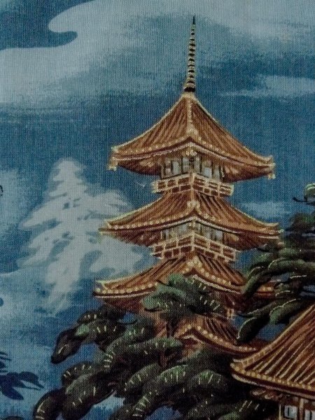 画像5: O0124C 男性用襦袢  ウール 水色, 松/松葉 【中古】【USED】【リサイクル】 ★★☆☆☆【O0124C】 (5)