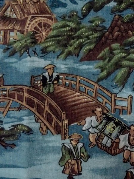 画像6: O0124C 男性用襦袢  ウール 水色, 松/松葉 【中古】【USED】【リサイクル】 ★★☆☆☆【O0124C】 (6)