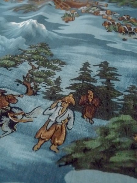 画像8: O0124C 男性用襦袢  ウール 水色, 松/松葉 【中古】【USED】【リサイクル】 ★★☆☆☆【O0124C】 (8)