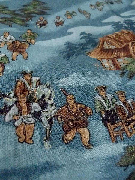 画像9: O0124C 男性用襦袢  ウール 水色, 松/松葉 【中古】【USED】【リサイクル】 ★★☆☆☆【O0124C】 (9)