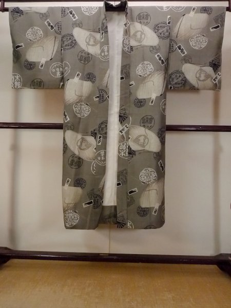 画像1: O0124D 男性用襦袢  ウール 灰色がかった茶色,  【中古】【USED】【リサイクル】 ★★☆☆☆【O0124D】 (1)
