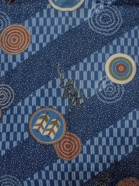 画像3: O0124E 男性用襦袢  ウール 藍, 小さな点々 【中古】【USED】【リサイクル】 ★★★☆☆【O0124E】 (3)