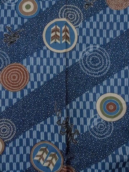 画像4: O0124E 男性用襦袢  ウール 藍, 小さな点々 【中古】【USED】【リサイクル】 ★★★☆☆【O0124E】 (4)