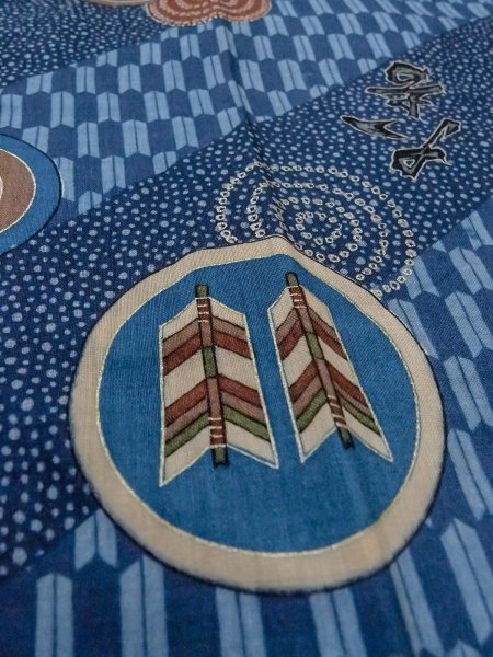 画像8: O0124E 男性用襦袢  ウール 藍, 小さな点々 【中古】【USED】【リサイクル】 ★★★☆☆【O0124E】 (8)