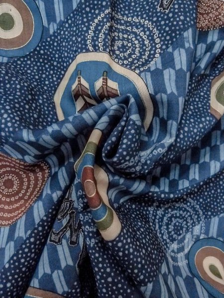 画像11: O0124E 男性用襦袢  ウール 藍, 小さな点々 【中古】【USED】【リサイクル】 ★★★☆☆【O0124E】 (11)