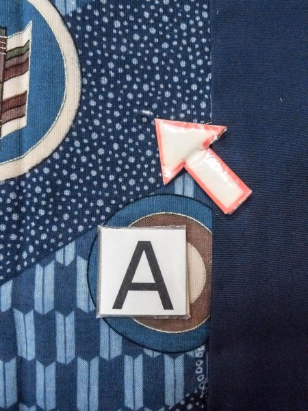 画像14: O0124E 男性用襦袢  ウール 藍, 小さな点々 【中古】【USED】【リサイクル】 ★★★☆☆【O0124E】 (14)