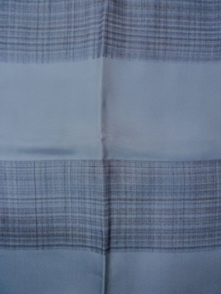 画像4: O0124F 男性用襦袢  シルク（正絹） 灰色, チェック柄 【中古】【USED】【リサイクル】 ★★★☆☆【O0124F】 (4)