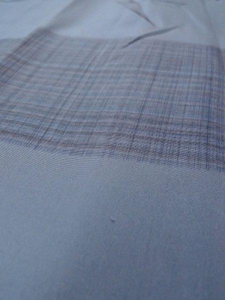 画像8: O0124F 男性用襦袢  シルク（正絹） 灰色, チェック柄 【中古】【USED】【リサイクル】 ★★★☆☆【O0124F】 (8)