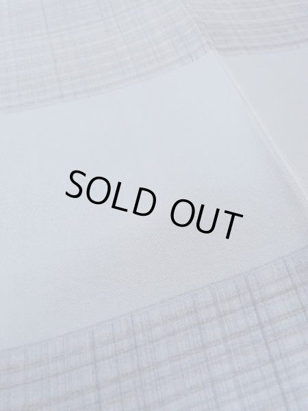 画像10: O0124F 男性用襦袢  シルク（正絹） 灰色, チェック柄 【中古】【USED】【リサイクル】 ★★★☆☆【O0124F】 (10)