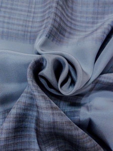 画像11: O0124F 男性用襦袢  シルク（正絹） 灰色, チェック柄 【中古】【USED】【リサイクル】 ★★★☆☆【O0124F】 (11)