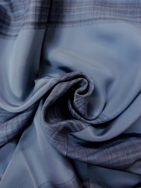 画像12: O0124F 男性用襦袢  シルク（正絹） 灰色, チェック柄 【中古】【USED】【リサイクル】 ★★★☆☆【O0124F】 (12)