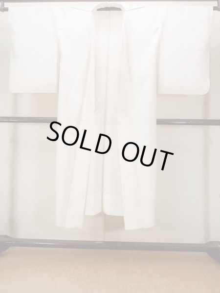 画像1: O0124H 女性用襦袢  シルク（正絹） オフ　ホワイト, 縞 【中古】【USED】【リサイクル】 ★★★☆☆【O0124H】 (1)