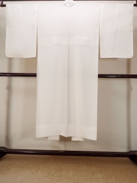 画像2: O0124H 女性用襦袢  シルク（正絹） オフ　ホワイト, 縞 【中古】【USED】【リサイクル】 ★★★☆☆【O0124H】 (2)