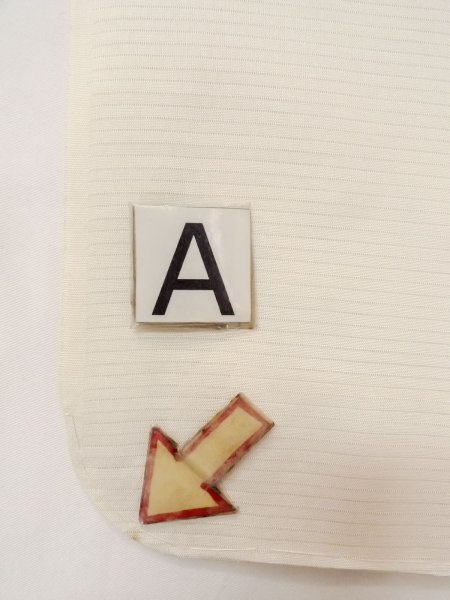 画像14: O0124H 女性用襦袢  シルク（正絹） オフ　ホワイト, 縞 【中古】【USED】【リサイクル】 ★★★☆☆【O0124H】 (14)