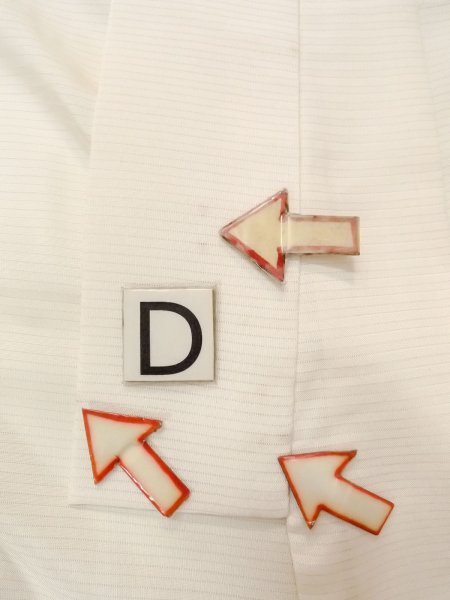 画像17: O0124H 女性用襦袢  シルク（正絹） オフ　ホワイト, 縞 【中古】【USED】【リサイクル】 ★★★☆☆【O0124H】 (17)