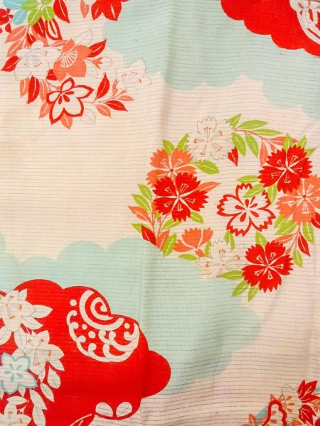 画像3: O0124I 女性用襦袢  シルク（正絹） アイボリー, 花丸文 【中古】【USED】【リサイクル】 ★☆☆☆☆【O0124I】 (3)