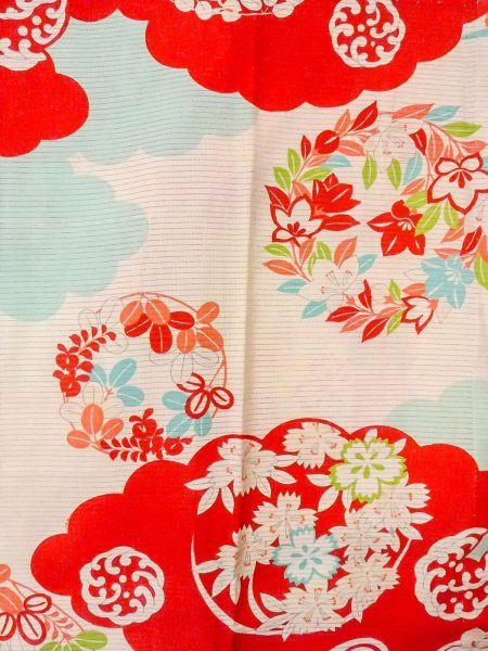 画像4: O0124I 女性用襦袢  シルク（正絹） アイボリー, 花丸文 【中古】【USED】【リサイクル】 ★☆☆☆☆【O0124I】 (4)