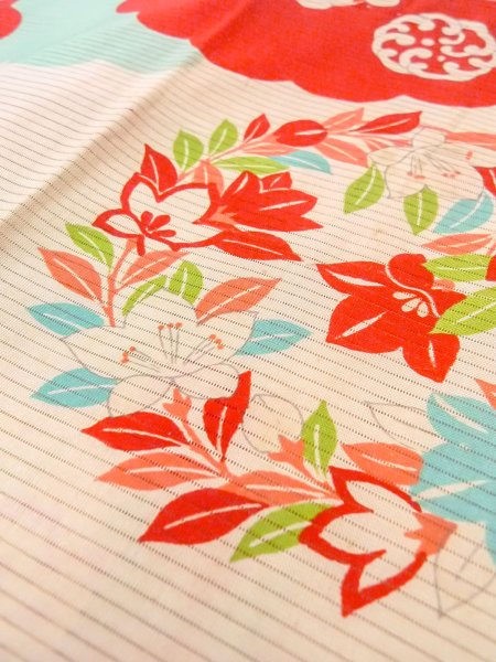 画像9: O0124I 女性用襦袢  シルク（正絹） アイボリー, 花丸文 【中古】【USED】【リサイクル】 ★☆☆☆☆【O0124I】 (9)