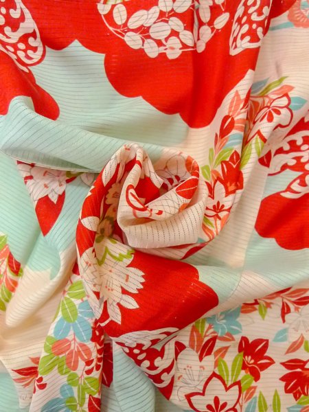 画像11: O0124I 女性用襦袢  シルク（正絹） アイボリー, 花丸文 【中古】【USED】【リサイクル】 ★☆☆☆☆【O0124I】 (11)