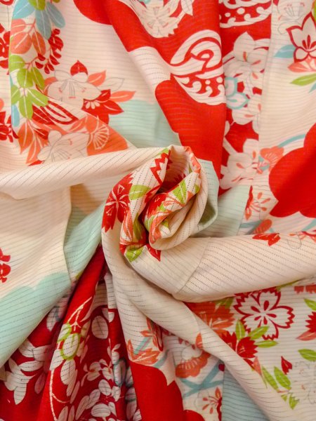 画像12: O0124I 女性用襦袢  シルク（正絹） アイボリー, 花丸文 【中古】【USED】【リサイクル】 ★☆☆☆☆【O0124I】 (12)