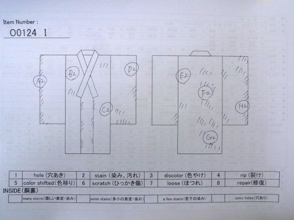 画像13: O0124I 女性用襦袢  シルク（正絹） アイボリー, 花丸文 【中古】【USED】【リサイクル】 ★☆☆☆☆【O0124I】 (13)