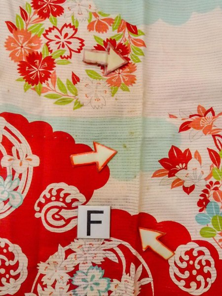 画像19: O0124I 女性用襦袢  シルク（正絹） アイボリー, 花丸文 【中古】【USED】【リサイクル】 ★☆☆☆☆【O0124I】 (19)