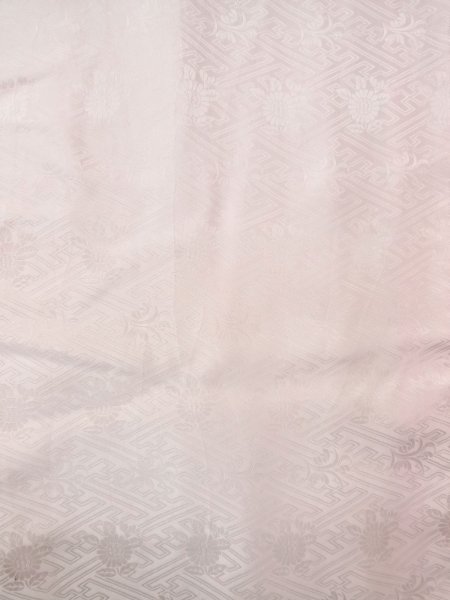 画像4: O0124L 女性用襦袢  シルク（正絹） 淡い桃色, 花 【中古】【USED】【リサイクル】 ★★★☆☆【O0124L】 (4)