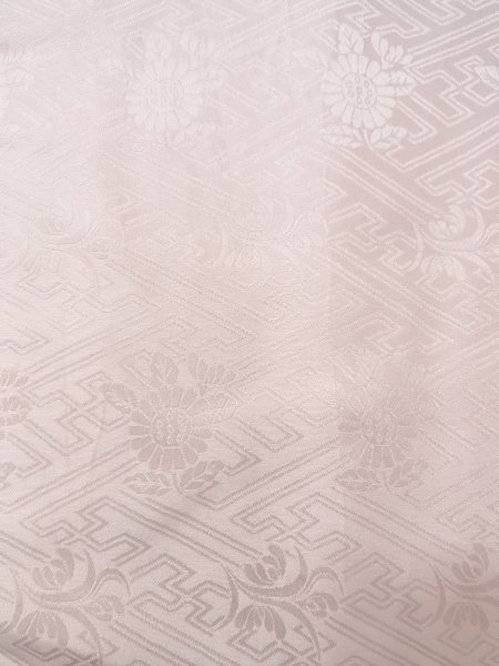 画像6: O0124L 女性用襦袢  シルク（正絹） 淡い桃色, 花 【中古】【USED】【リサイクル】 ★★★☆☆【O0124L】 (6)