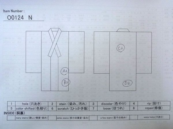 画像13: O0124N 女性用襦袢  化繊 鮮やか橙色, 鶴 【中古】【USED】【リサイクル】 ★★★☆☆【O0124N】 (13)