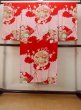 画像2: O0124O 女性用襦袢  シルク（正絹） 赤色, ぼたん 【中古】【USED】【リサイクル】 ★★☆☆☆【O0124O】 (2)