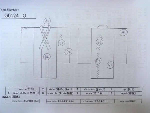 画像13: O0124O 女性用襦袢  シルク（正絹） 赤色, ぼたん 【中古】【USED】【リサイクル】 ★★☆☆☆【O0124O】 (13)