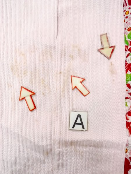 画像14: O0124O 女性用襦袢  シルク（正絹） 赤色, ぼたん 【中古】【USED】【リサイクル】 ★★☆☆☆【O0124O】 (14)