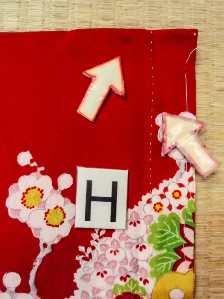 画像21: O0124O 女性用襦袢  シルク（正絹） 赤色, ぼたん 【中古】【USED】【リサイクル】 ★★☆☆☆【O0124O】 (21)