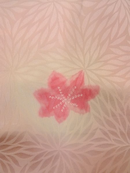 画像7: O0124P 女性用襦袢  シルク（正絹） 淡い桃色, 菊 【中古】【USED】【リサイクル】 ★★☆☆☆【O0124P】 (7)